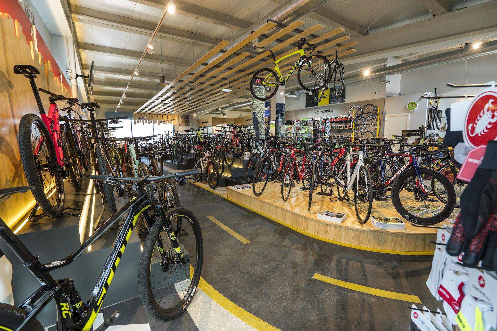 Bikesupport. Interior tienda. Exposición bicis